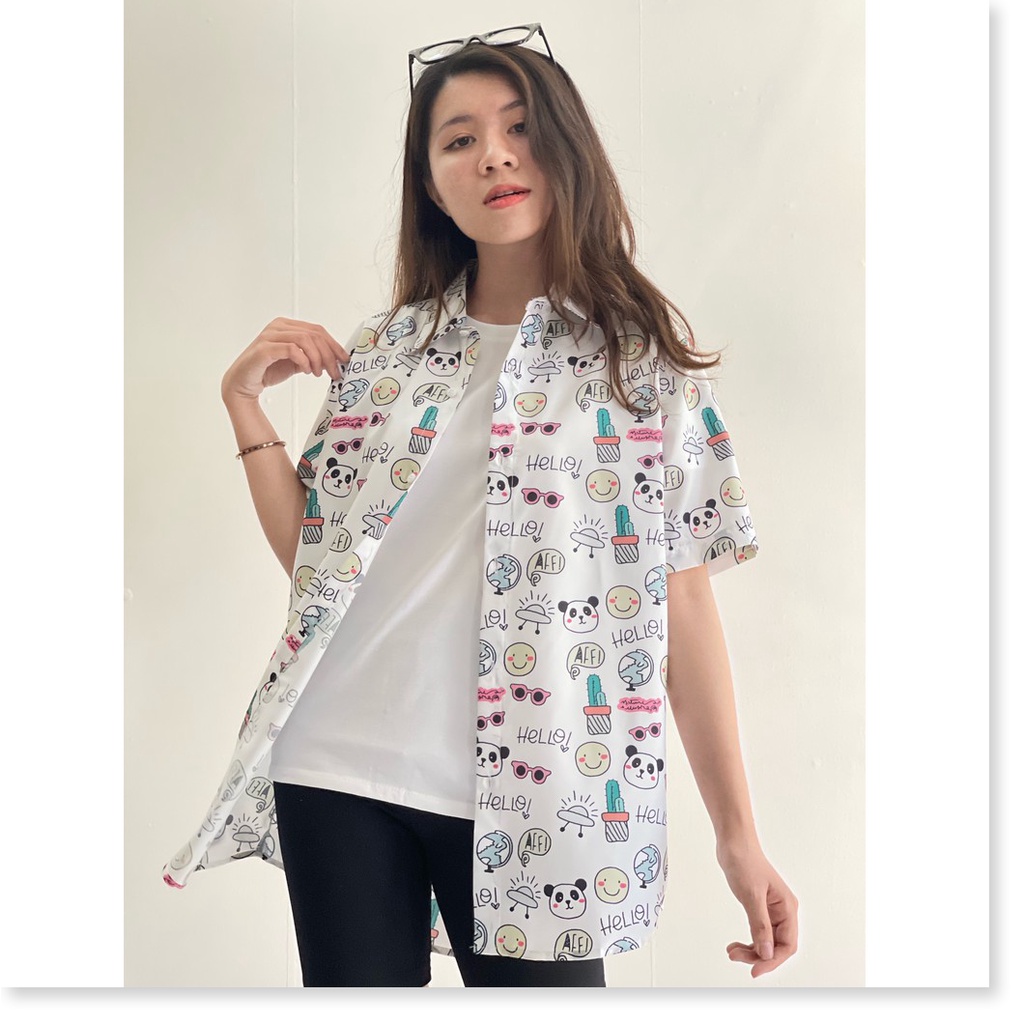 ÁO SƠ MI NỮ FORM RỘNG HOẠ TIẾT ĐẶC SẮC , PHONG CÁCH 2021 KME FASHION