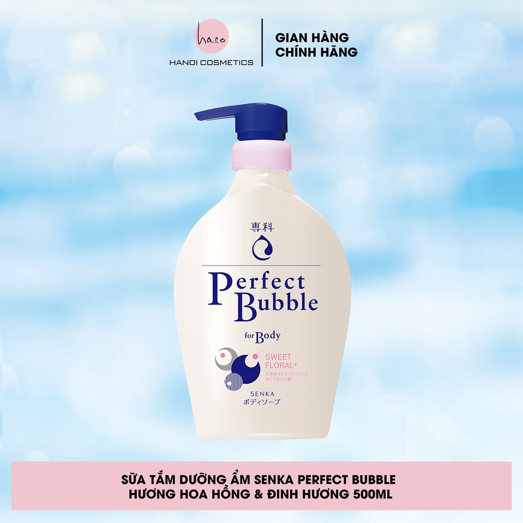 Sữa tắm dưỡng ẩm Senka Perfect Bubble hương Hoa Hồng & Đinh Hương 500ml