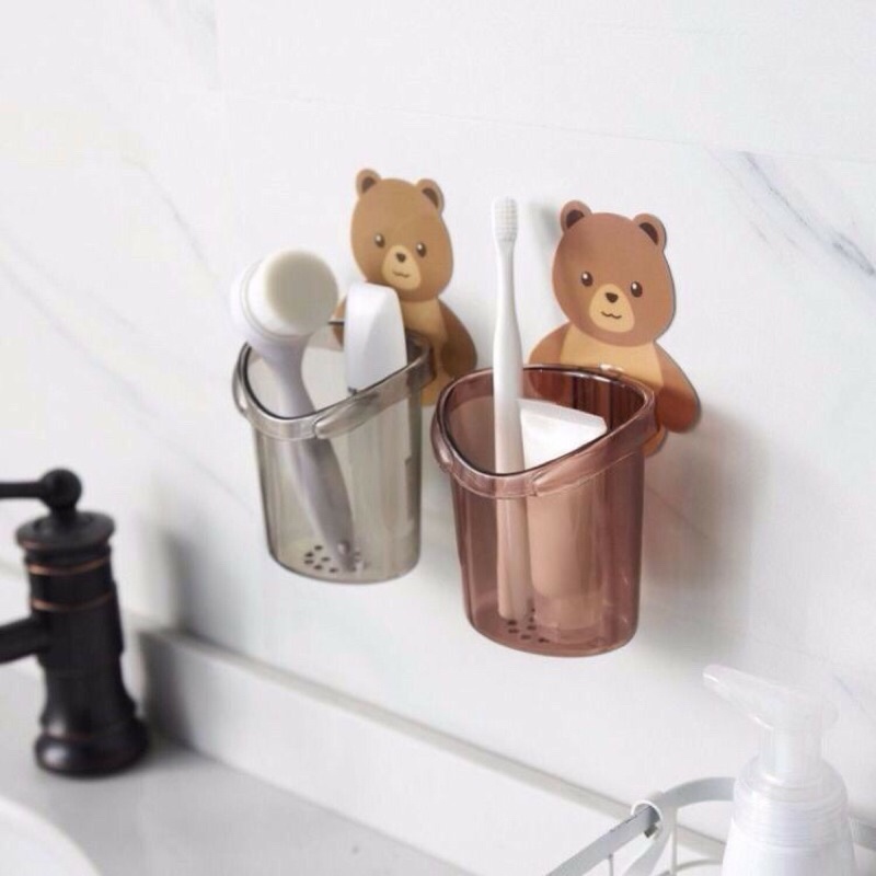 Ly cốc đựng bàn chải kem đánh răng dán tường