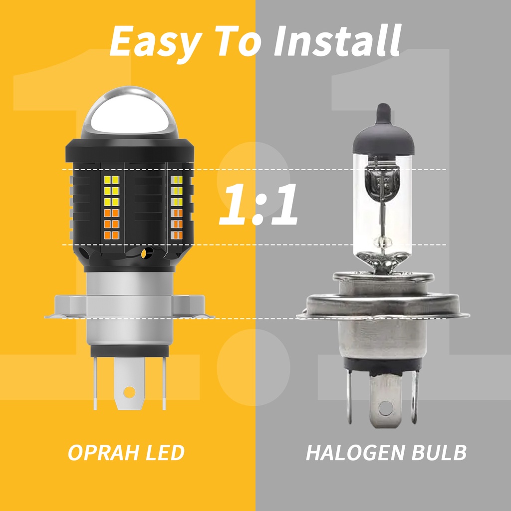 1 Đèn Pha LED T19 P15D H4 H6 BA20D Hai Màu DC12V-60V Cho Xe Mô Tô