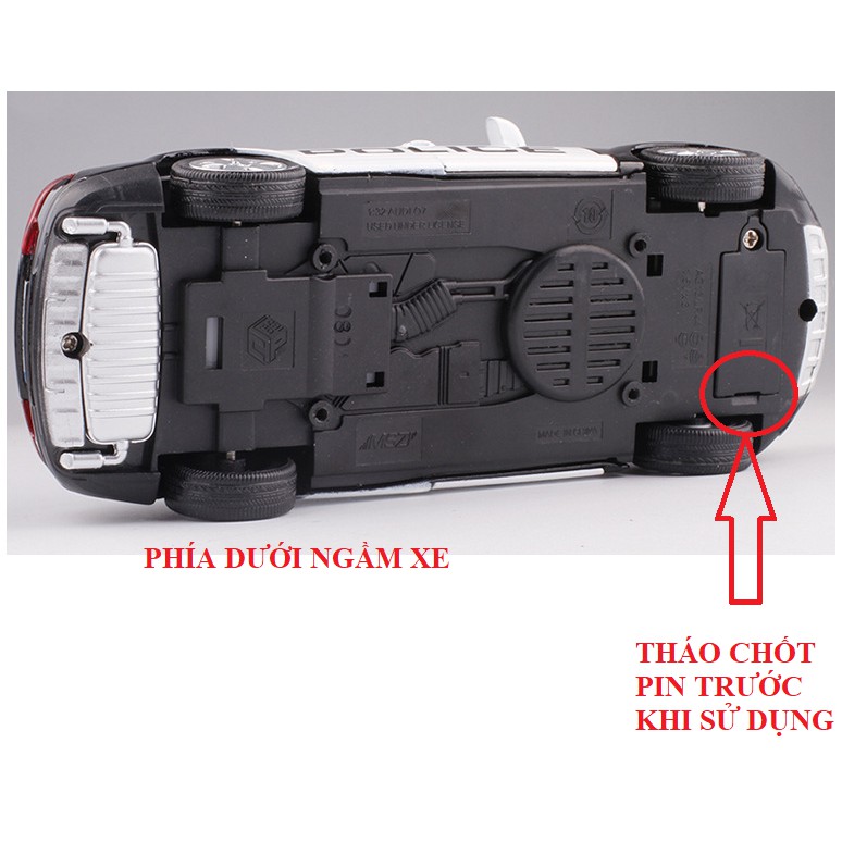 Ô tô cảnh sát mô hình xe Audi Q7 bằng sắt xe tỉ lệ 1:32 có âm thanh và đèn mở cửa xe đồ chơi trẻ em