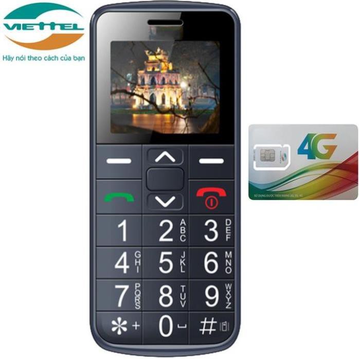 ĐIỆN THOẠI VIETTEL V6216 TẶNG SIM VIETTEL giành cho người già, 2sim, pin trâu,sóng khỏe,loa to QAM7026