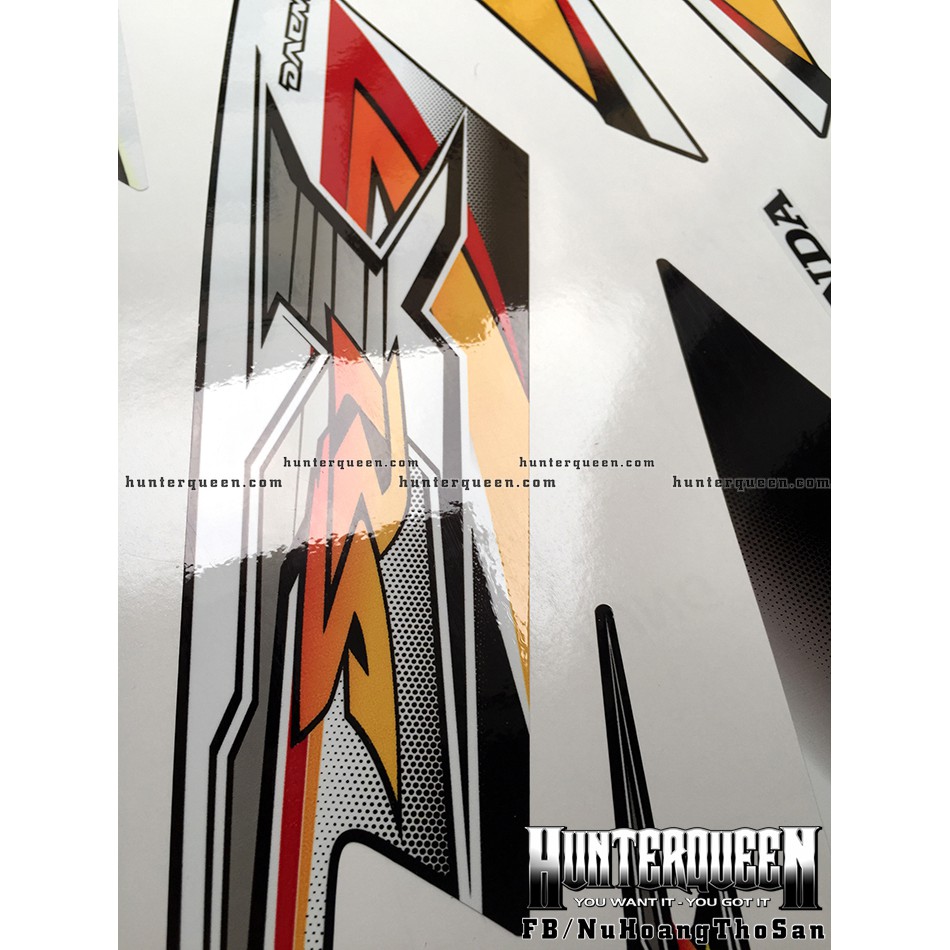 Tem rời dán xe WAVE RSX 2008 đen trắng. Thay thế tem zin