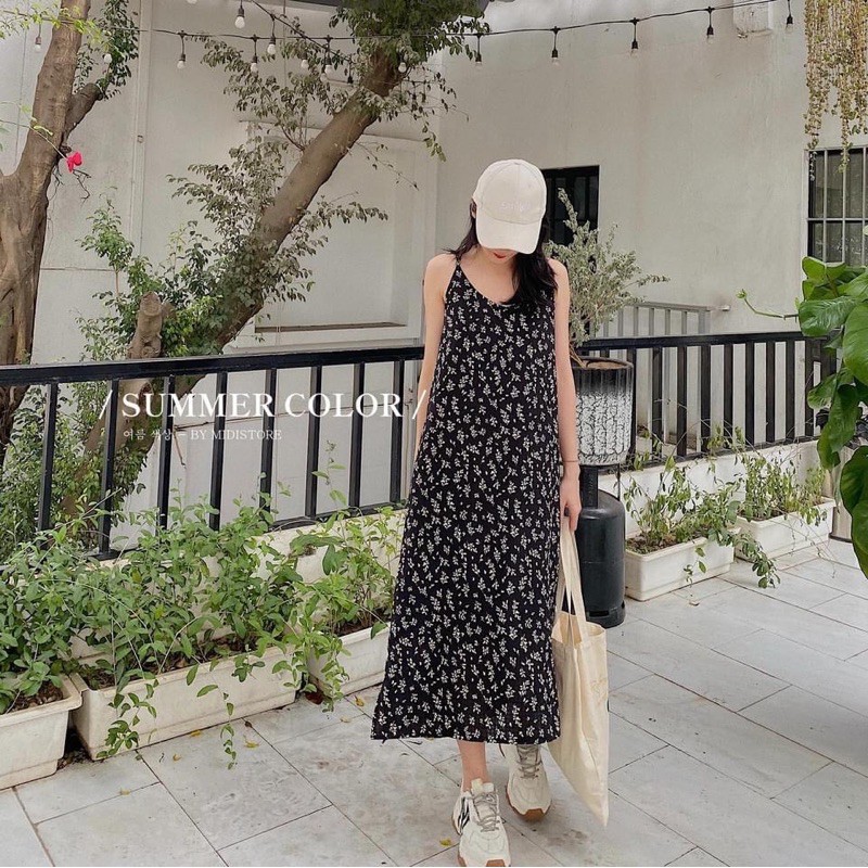 Váy hai dây hoa nhí hàng QC xịn - Liyeclothes