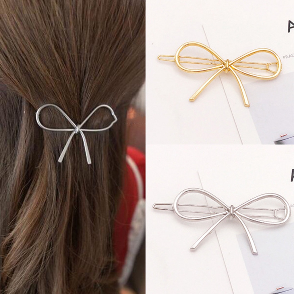 Kẹp Tóc Nơ Kim Loại Thời Trang Cho Nữ