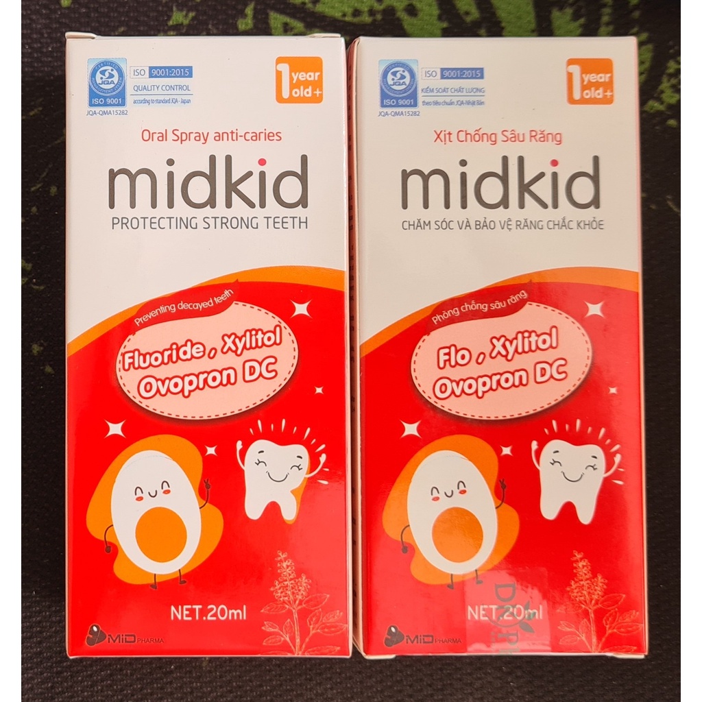Xịt chống sâu răng Midkid 20ml - Chăm sóc và bảo vệ răng chắc khỏe, giúp làm sạch khoang miệng, bảo vệ men răng