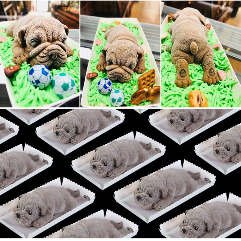 Silicone 3D Shar Pei Dog Mould Fondant Party Cake Chocolate Baking Mold Toppers Decor