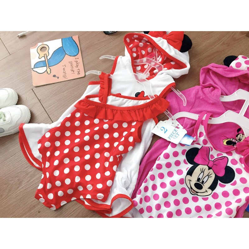 (ảnh thật) Set bơi cho bé SBBG44 sz 8-23kg đồ bơi bé gái tặng kèm áo choàng cute (hàng sẵn) SBBG45 SUBIN KIDS