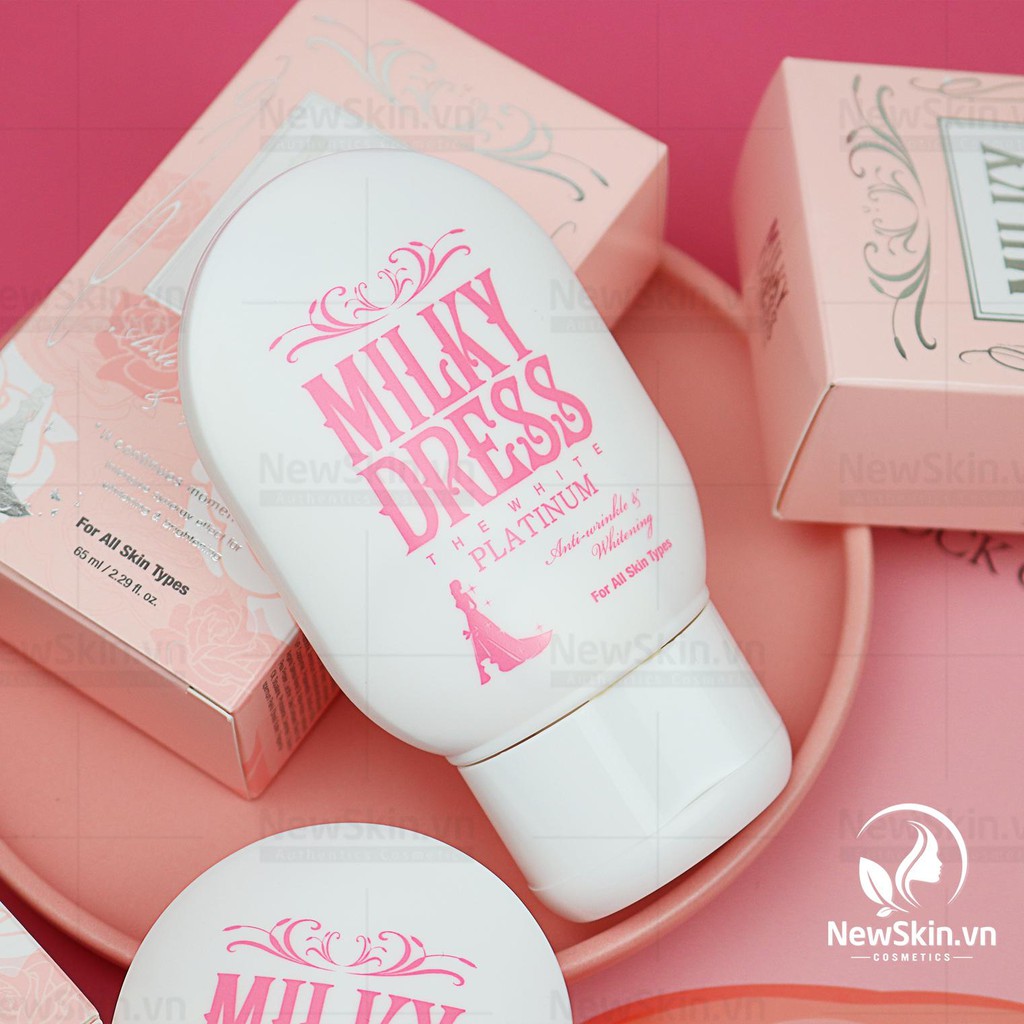 Kem dưỡng trắng và chống lão hóa Milky Dress The White Platinum