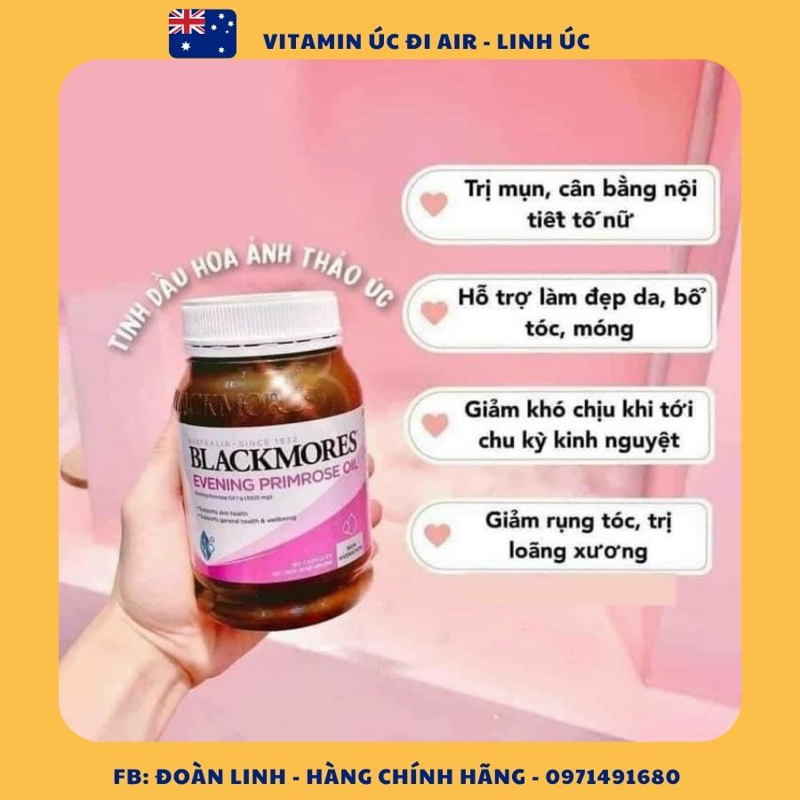 Tinh Dầu Hoa Anh Thảo Blackmores Everning Primrose Oil Úc 190 Viên, Hàng Chuẩn Úc