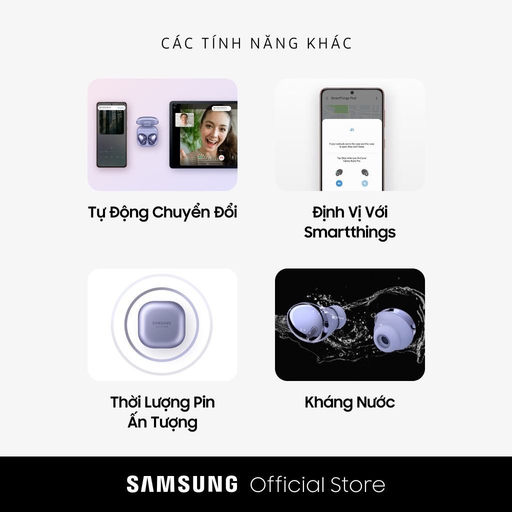 Tai nghe Bluetooth True Wireless Samsung Galaxy Buds 2 Pro - Hàng Chính Hãng