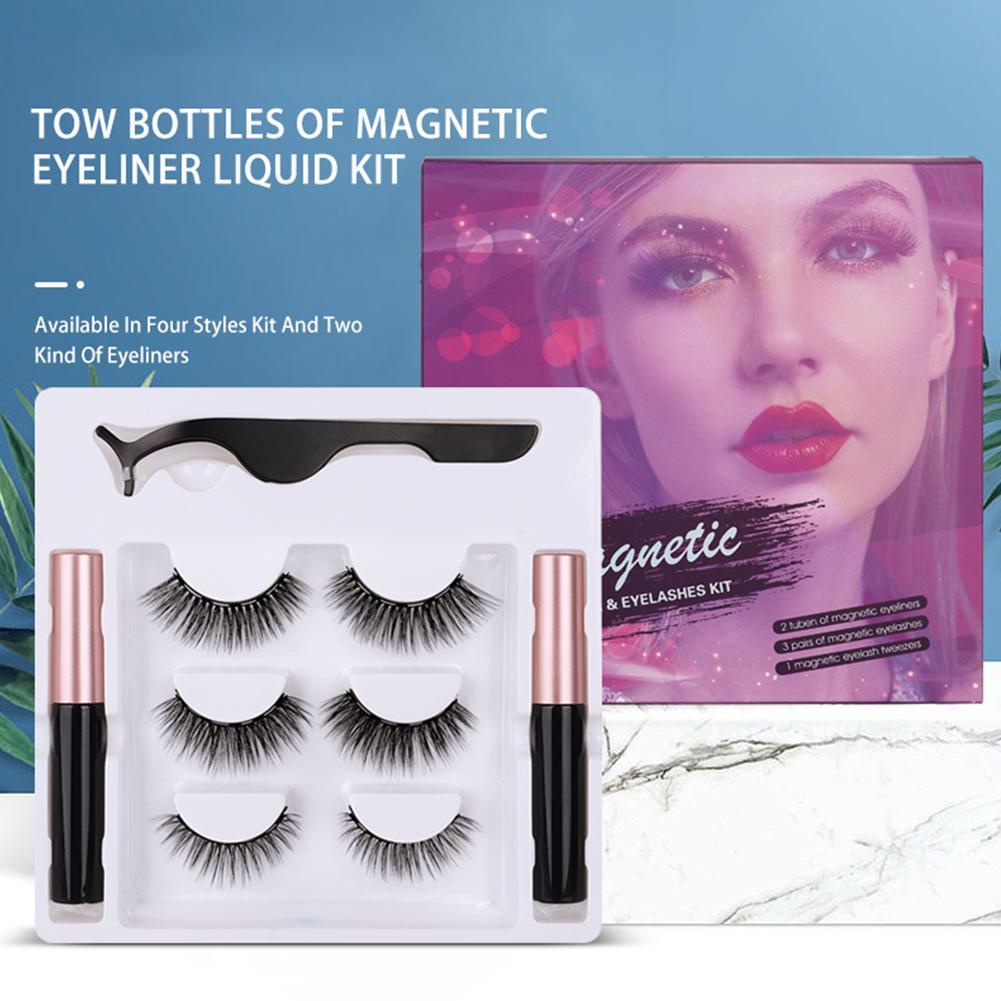 Glamnetic Magnetic Eyelashes&amp;Eyeliner Kit Reusable Natural 3D LooK Lashes U8U2