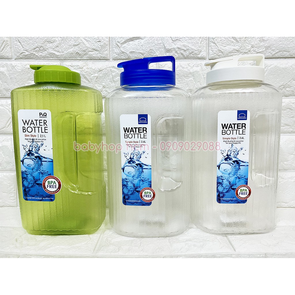 Bình Đựng Nước Lock&Lock Water Bottle HAP739 dung tích 2.6L và P-00052 dung tích 2.1L BPA Free
