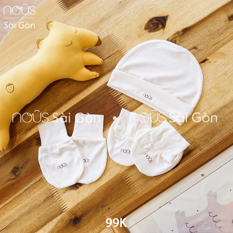 Set 1 Mũ , Bao Chân , Bao Tay Nous Dành Cho Bé Sơ Sinh