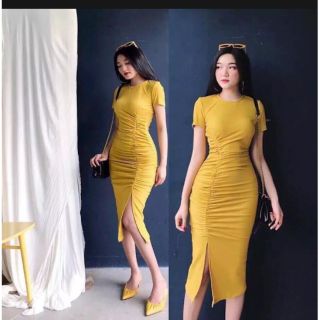 Đầm ôm body xẻ đùi(hàng bao đẹp)