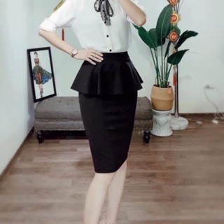 CHÂN VÁY ÔM BÈO BỤNG XẺ SAU ( video quay- ảnh thật trải thảm)