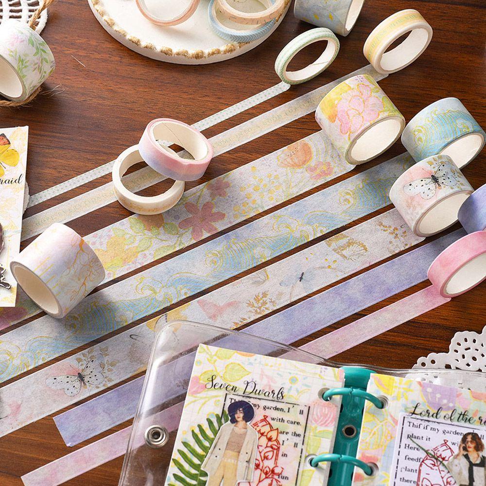Set 20 Cuộn Băng Dính Washi Nhiều Họa Tiết Dùng Trang Trí Sổ Tay DIY
