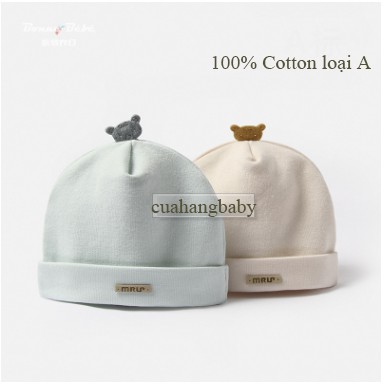 Mũ cho bé sơ sinh cotton 2 lớp siêu mềm