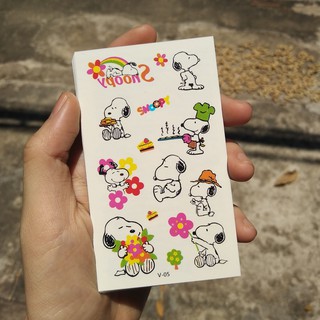 (V01➖V15 ⭐ Chọn mẫu) Hình xăm dán chó Snoopy màu mè mẫu mới 4K 5K