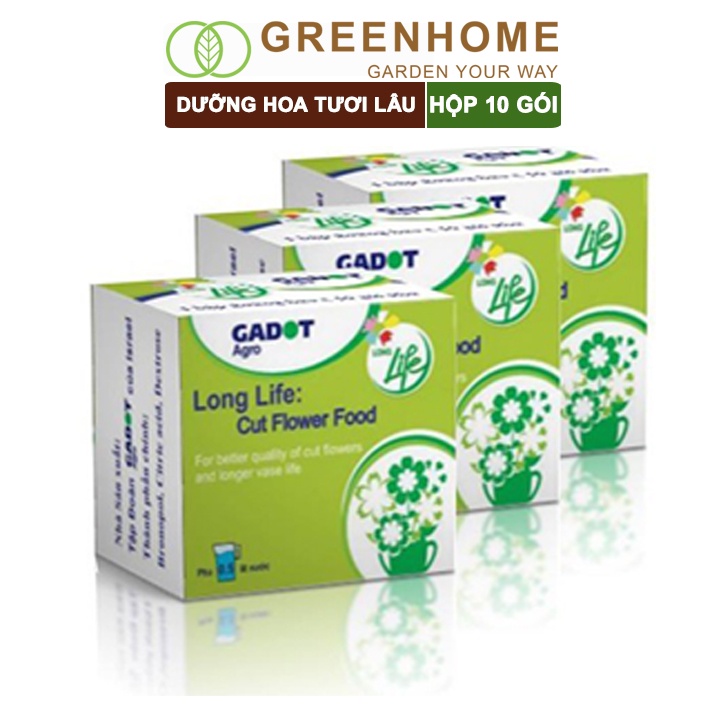 30 gói Dưỡng hoa lâu tàn Long Life, gói 5gr, hoa tươi lâu, nở bông to, không bị hôi nước |Greenhome