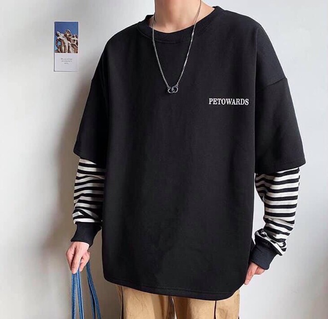 Áo thun thu đông tay dài PETRO tay sọc nối - Unisex nam nữ đều mặc được | BigBuy360 - bigbuy360.vn