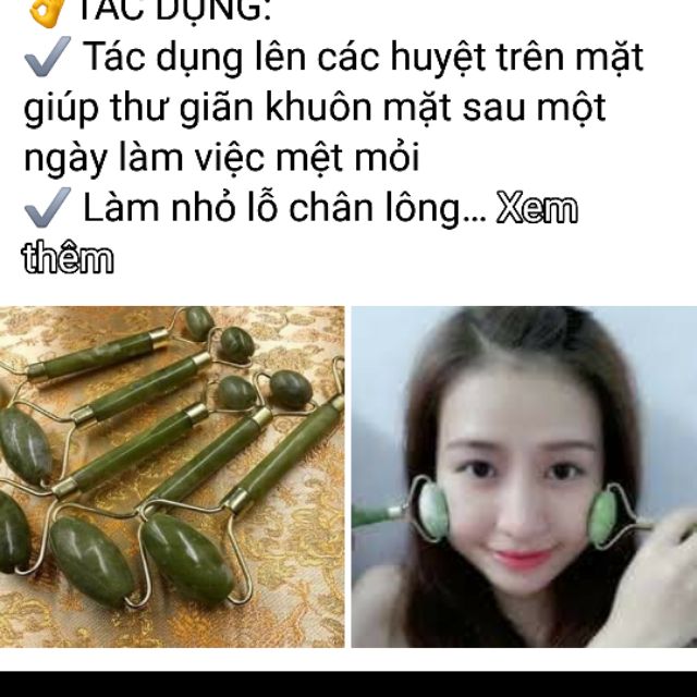 Cây lăn MÁT XA mặt làm giảm toàn bộ NẾP NHĂN và lỗ chân lông TO, nhiều BÓNG NHỜN Đá Cẩm Thạch