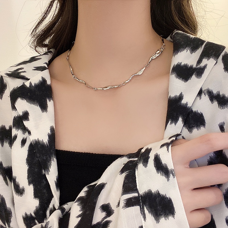 Vòng cổ Kim Loại Dáng Ngắn Phong Cách hip hop Mới