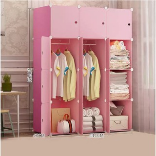 Tủ nhựa ghép tủ quần áo 12 ô có 2 xào treo đồ nhiều màu