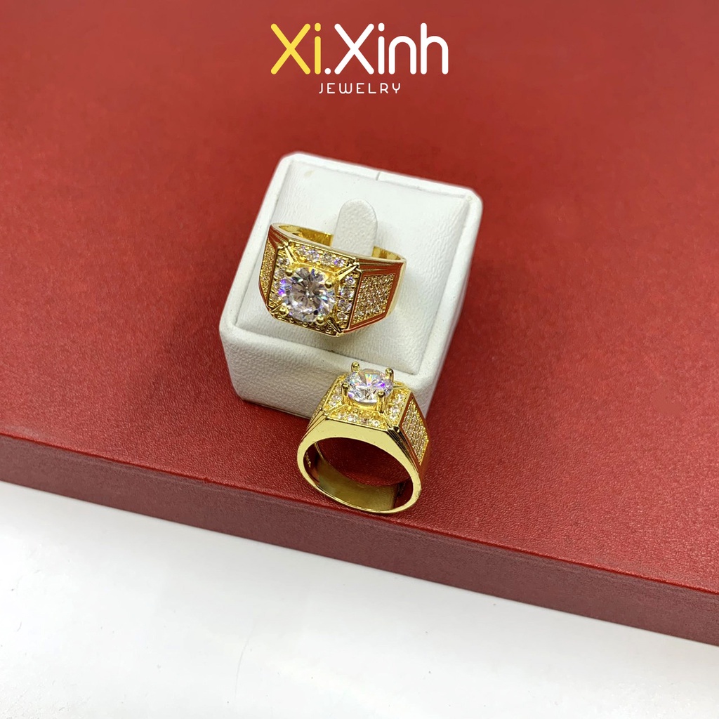 Nhẫn nam đính đá xi mạ vàng 18k - N56