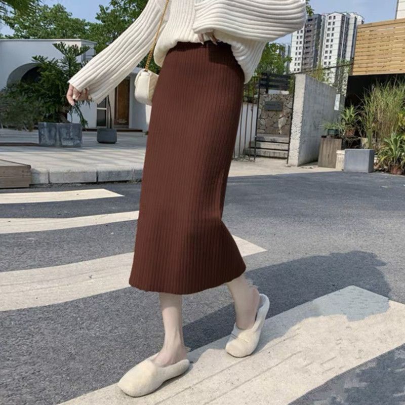 Chân Váy Dệt Kim Lưng Cao Thời Trang Hàn Quốc Cho Nữ