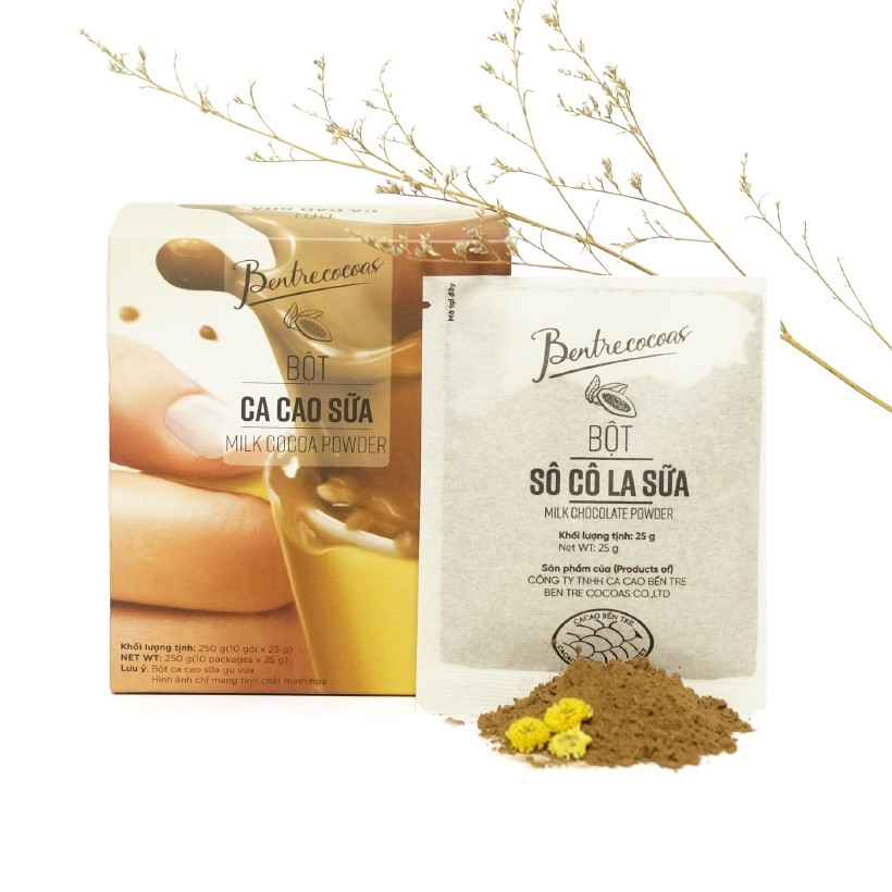 Bột ca cao sữa Bentrecocoas - Gu vừa (10 gói nhỏ x 25g)