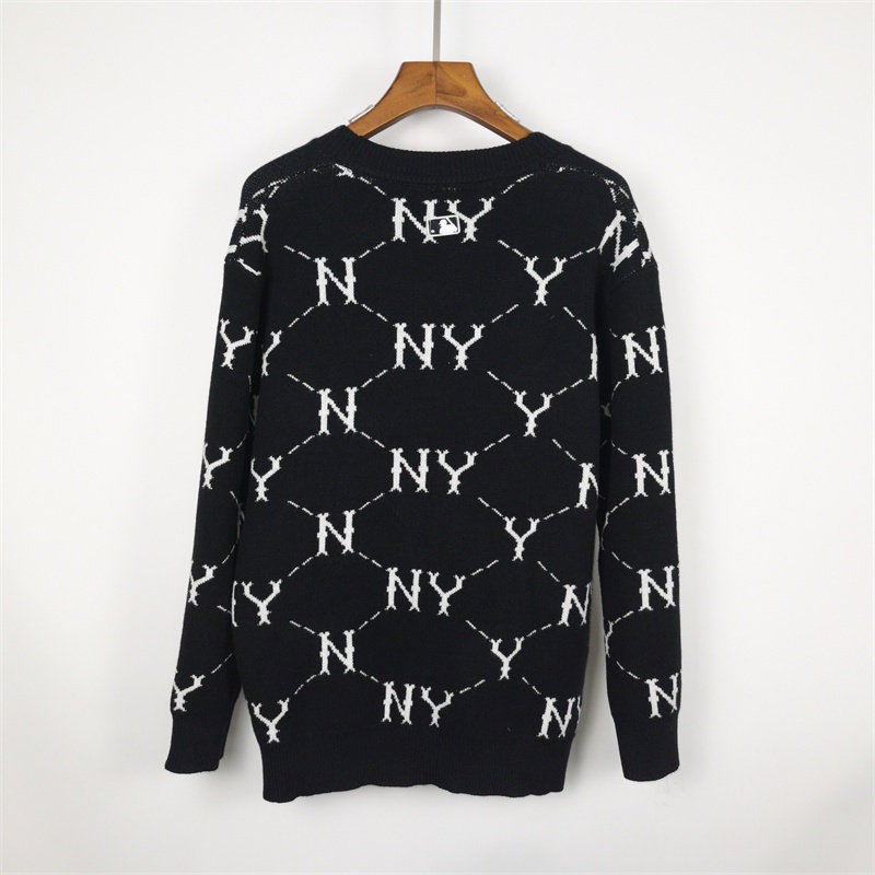 Áo Khoác Cardigan Dệt Kim Tay Dài Cổ Điển MLB Presbyopic Thời Trang Cho Cặp Đôi