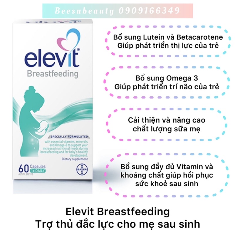 Elevit sau sinh - Elevit Breastfeeding của Úc 60 viên