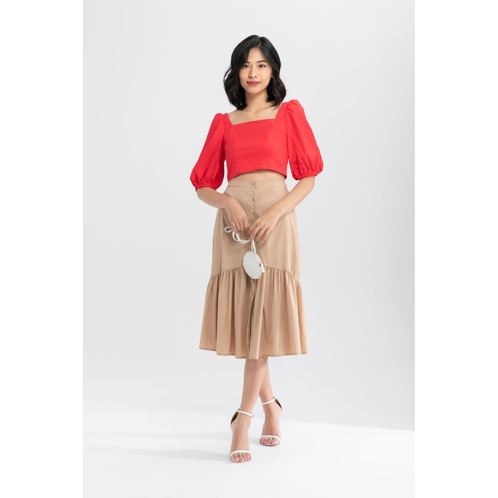 IVY moda Áo croptop cổ vuông nữ MS 16B8562