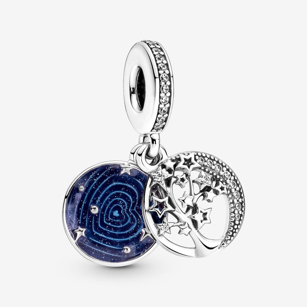 Charm họa tiết cây gia đình ngôi sao đính đá nhiều màu