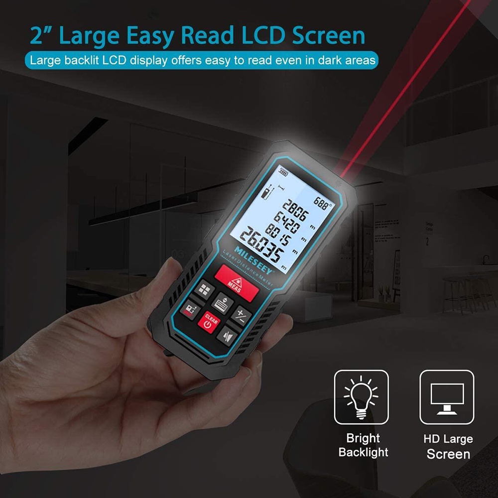 Milseey Máy Đo Khoảng Cách Laser D5 Cầm Tay Mini Màn Hình LCD Cho Xây Dựng/Khoảng Cách Cầm Tay Tại Nhà