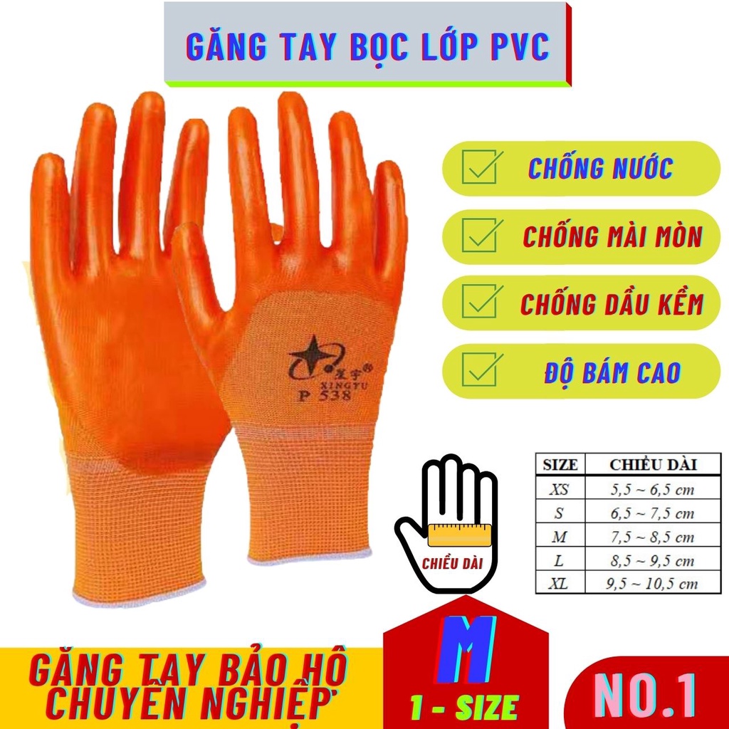 Bao Tay Găng Tay Làm Vườn Bảo Hộ Lao Động Nam Nữ Vải Len Cao Su Chống Nước Bảo Vệ Da Biboy Shop PVC5382