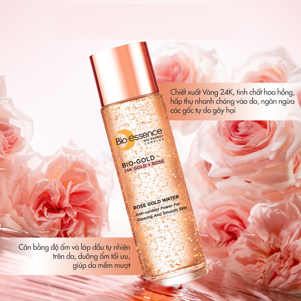 Nước Dưỡng Bio-essence Ngừa Lão Hóa Từ Vàng &amp; Hoa Hồng 100ml Rose Gold Water-[COCOLUX]