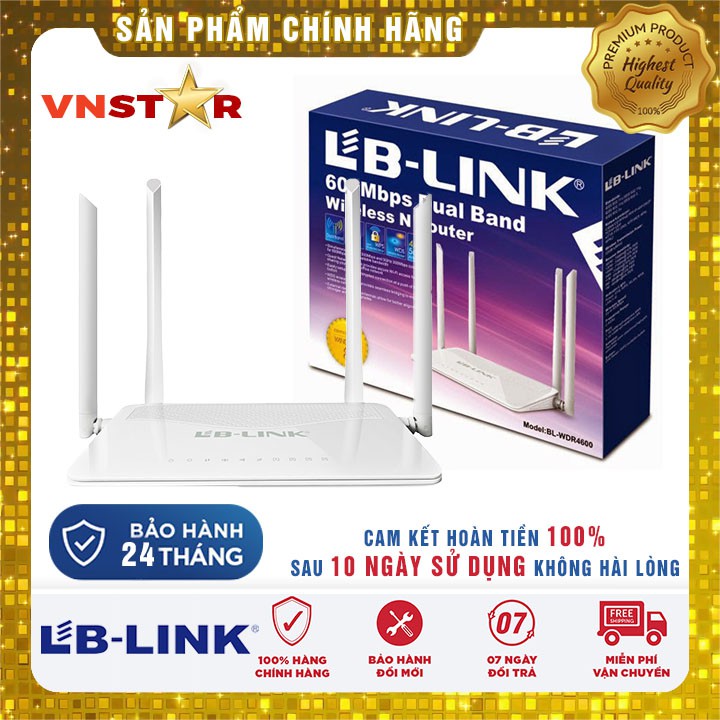 Bộ Phát Sóng Wifi LB-LINK BL-WR4600 - 4 Râu Phát Xuyên Tường - Bảo Hành Chính Hãng 24 Tháng