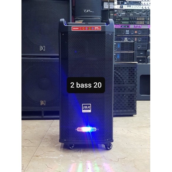 Loa kéo Karaoke Bluetooth JBA ST898-28: 2 Bass 20, Công Suất lớn 300W, Có 02 Micro kim loại cao cấp, Có đèn LED cảm ứng