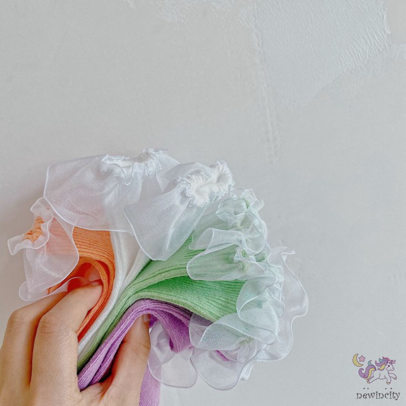 Tất cotton phối ren dễ thương phong cách Hàn Quốc cho bé gái