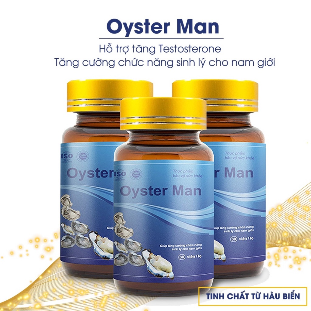 [Combo 3 Hộp] Tinh Chất Hàu Biển Oyster Man - Tăng Cường Sinh Lý Nam , Hỗ Trợ Xuất Tinh Sớm (3 Hộp x 30 Viên)