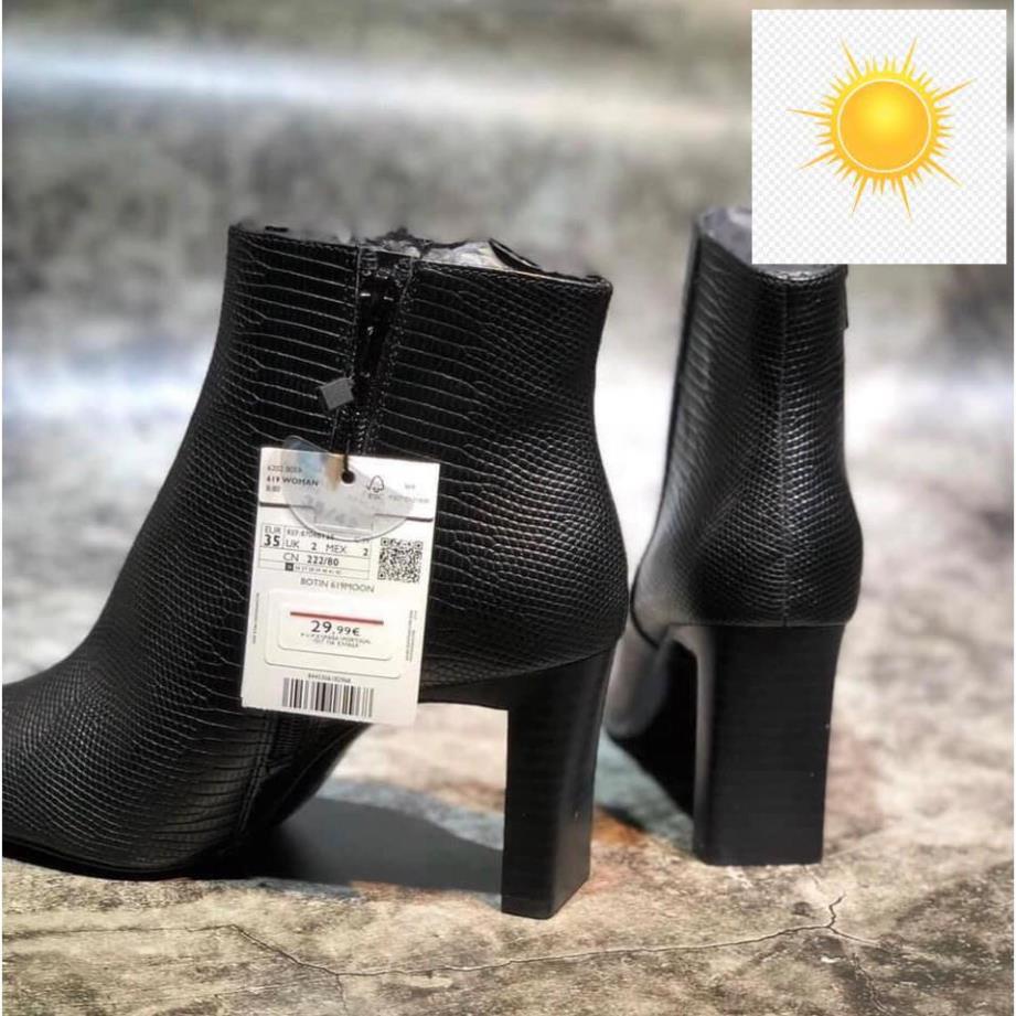 🚴🏇 Giày Boots Cao Gót Nữ M¥NG0 ANKLE Cổ Cao Mũi Nhọn Gót Dẹt Cao 7cm Thời Trang Đẹp Cao Cấp Xuất Anh - MS1578 🚴🏇