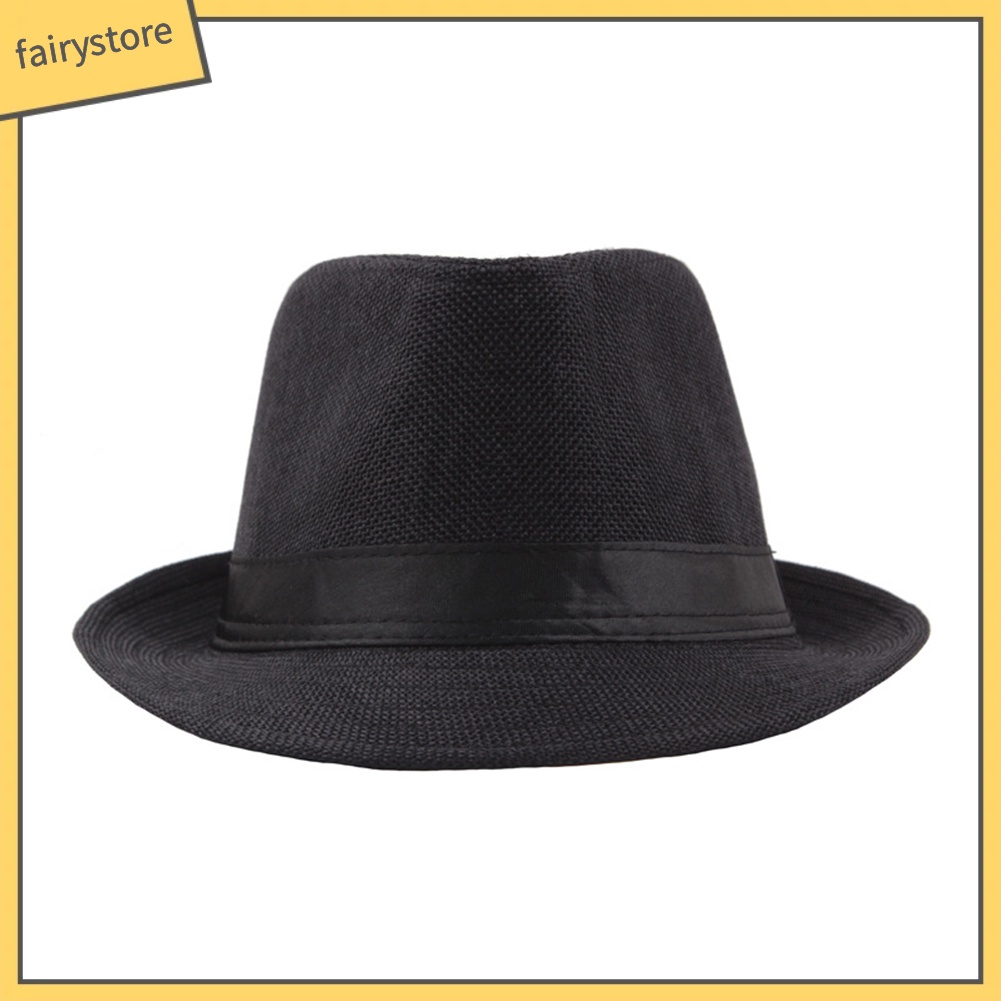 Mũ rộng vành màu trơn thanh lịch cho nam