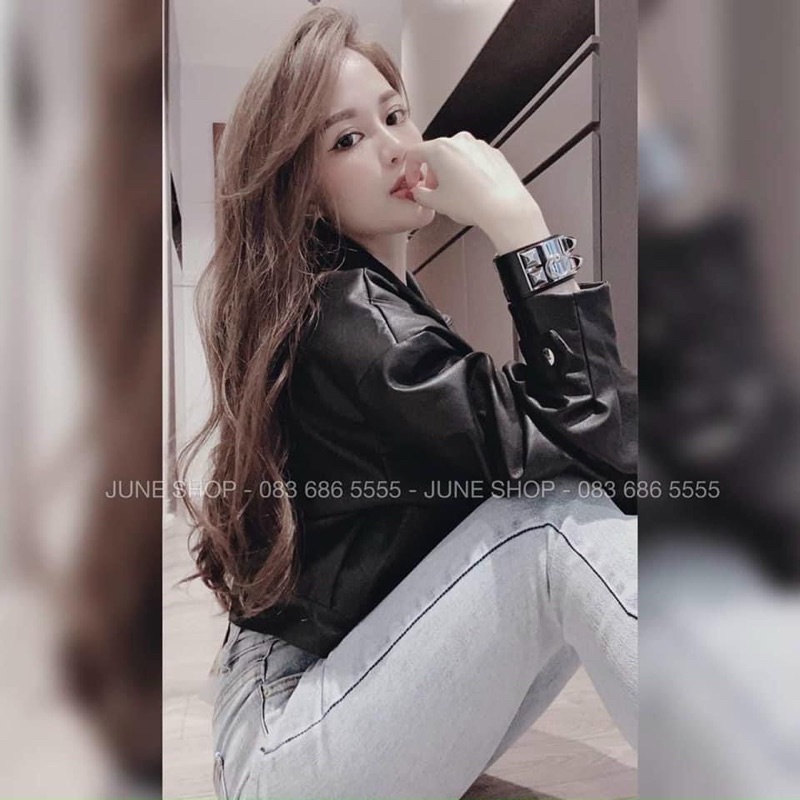Áo da dáng rộng khuy tay siêu đẹp | BigBuy360 - bigbuy360.vn