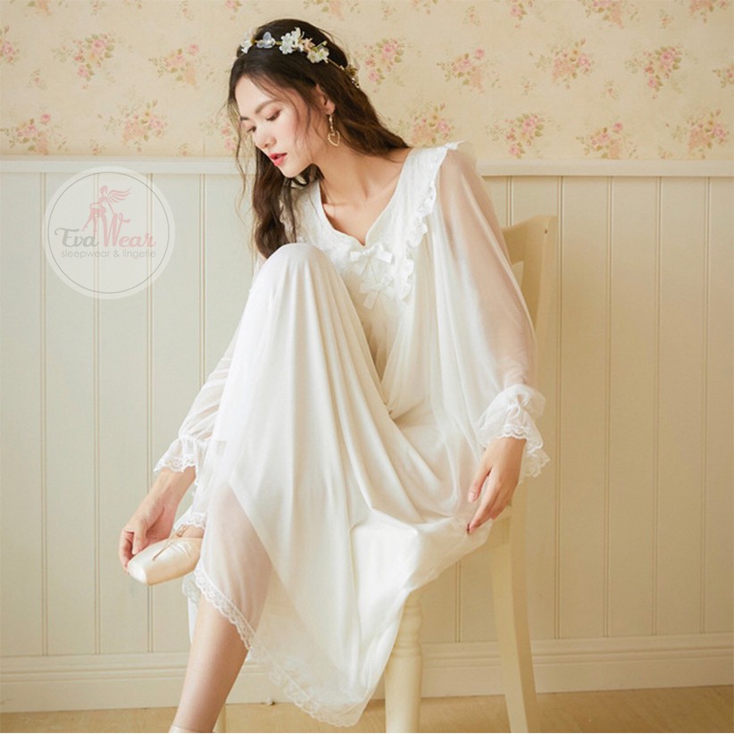 Váy ngủ dài tay  công chúa kiêu sa