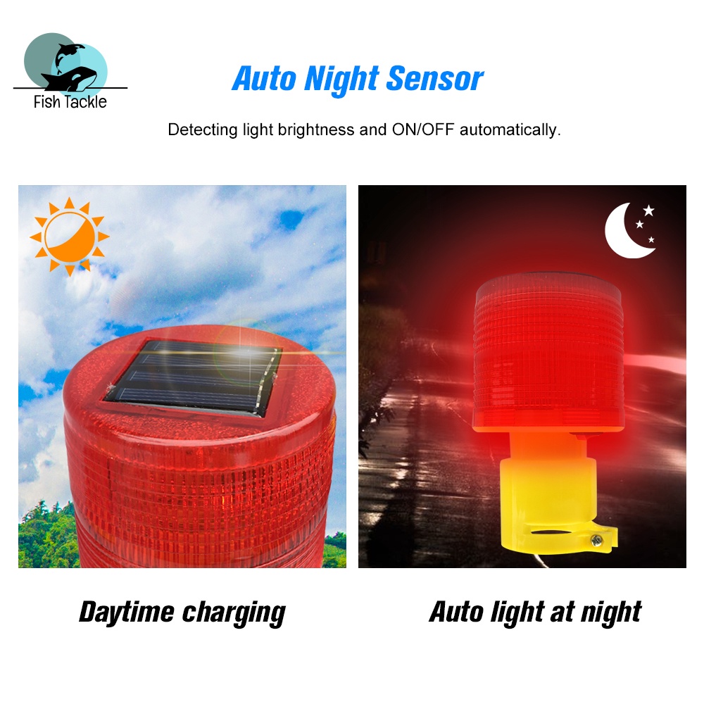 Đèn LED Tín Hiệu Nhấp Nháy Cảnh Báo Khẩn Cấp Chống Nước Sử Dụng Năng Lượng Mặt Trời