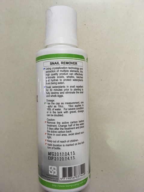 Thuốc diệt ốc hại cho hồ cá Snail Remover 250ml