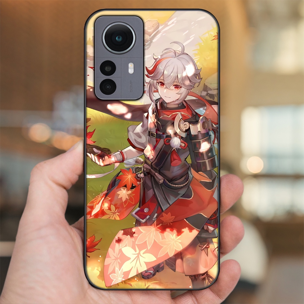 Ốp lưng Xiaomi 12 viền đen in hình Kazuha Genshin Impact