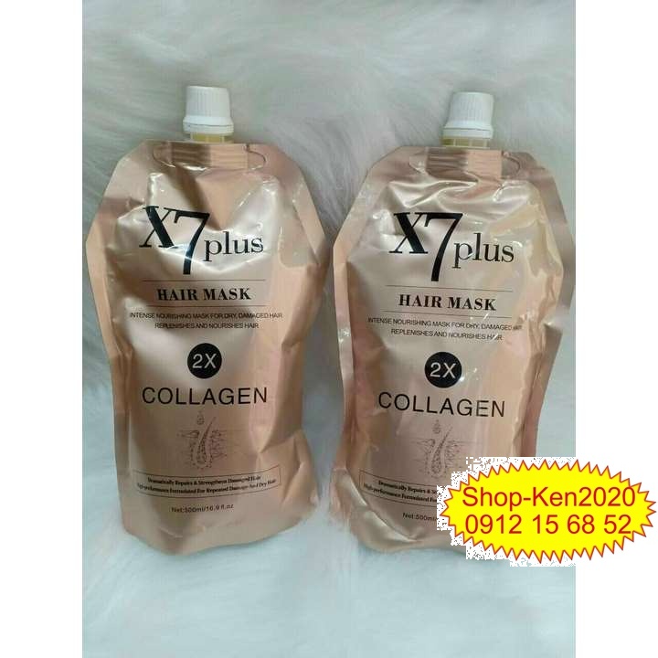 Kem hấp tóc X7 Plus Collagen 500ml siêu phục hồi